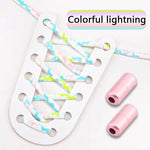 The Colorful Lightning Twist Metal Buckle Round No-Tie Elastic Shoelaces.