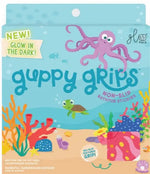 The front of the product package for Glo Pals Guppy Grips - Glow-in-the-Dark.