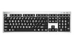 Large Print - White on Black -  Slimline Keyboard - Windows.