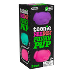 The product package for the Teenie Nee Doh Funky Pup 3 Pack.