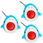Three of the OMG! Mega Pop Shark Keychains.