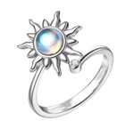 The Silver Sun with Opalescent Pearl Fidget Spinner Ring.