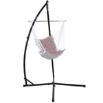 X-Base Powder-Coated Steel Hanging Chair Stand holding up a hammock swing.