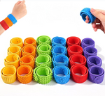 The different colors of the Textured Silicone Sensory Slap Bracelet.