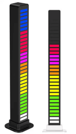 Sound Activated LED Light Bar in the color black and in the color white.