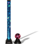 4-ft Aquarium Bubble Tube & 3" Plasma Ball next to each other.
