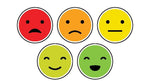 The 5 emotions from the Large Emoji Wall Decals.