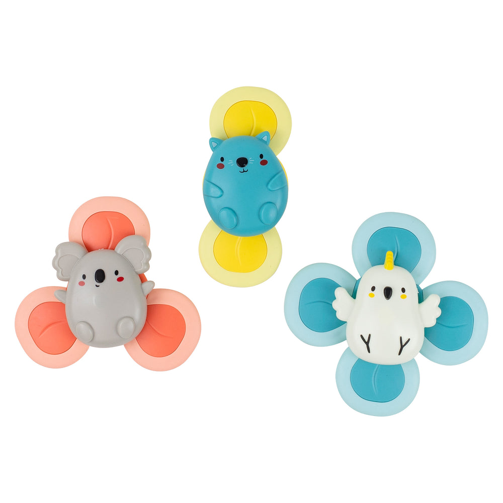 The three animals that come with the Sensory Spinners set.