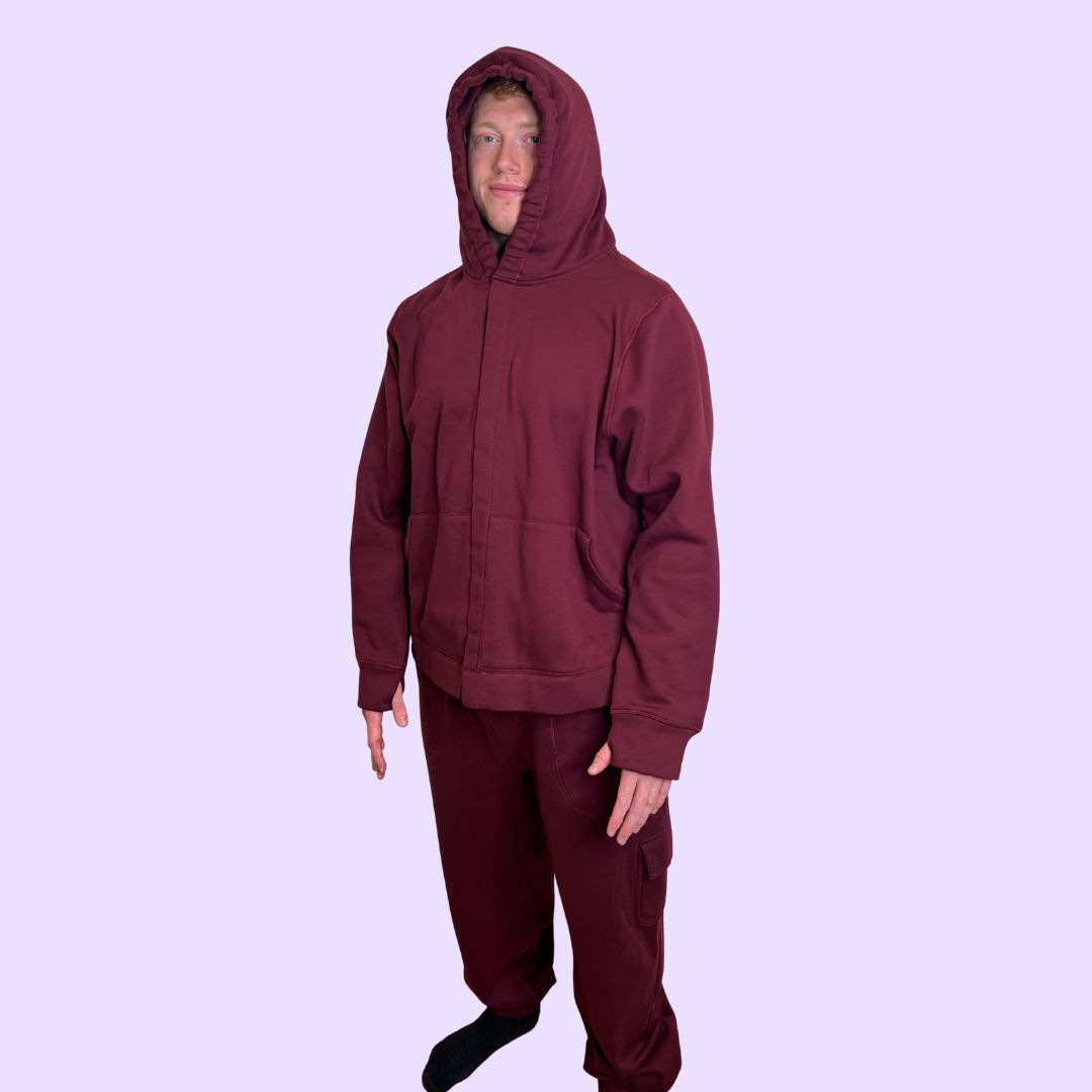 The Maroon Sensory Hoodie for Adults.