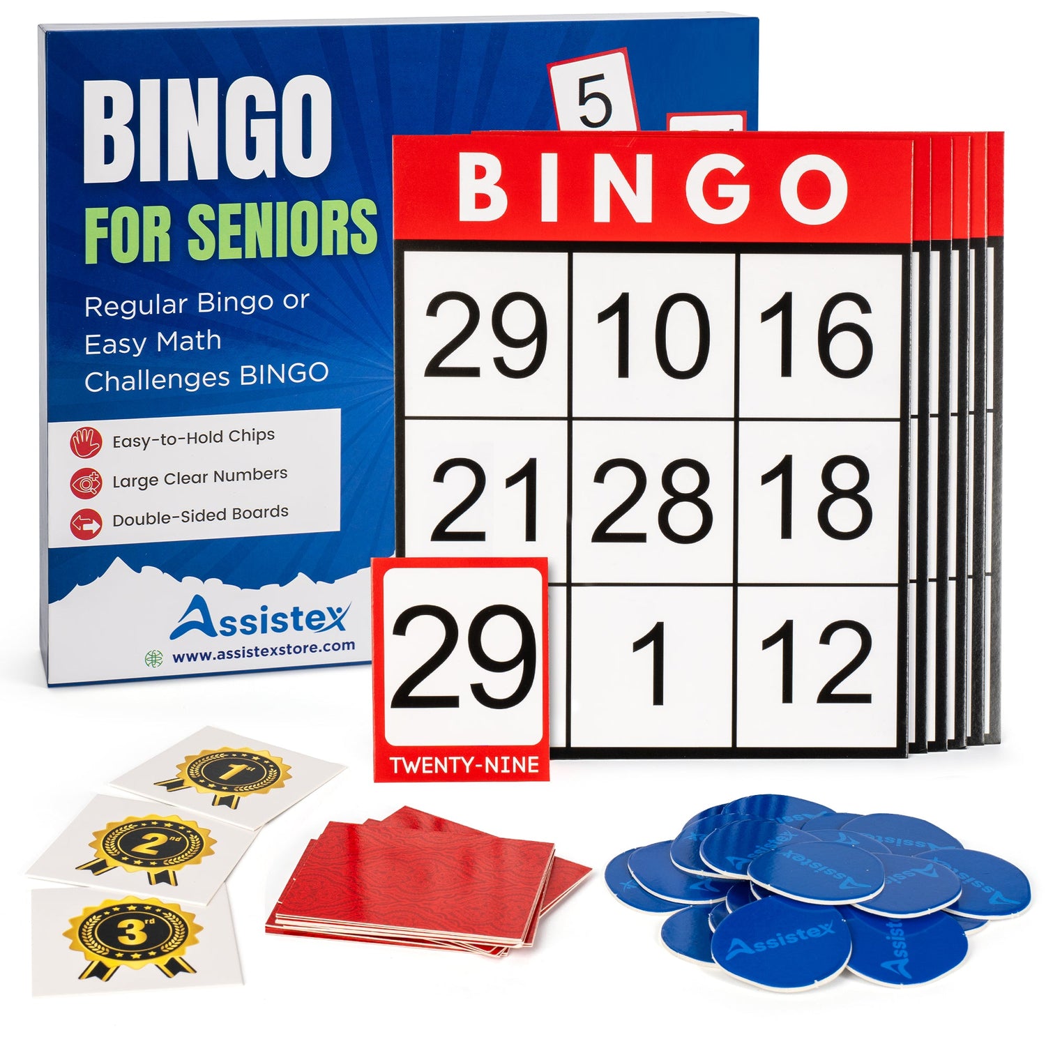 Assistex Large Text Bingo Games for Seniors – Set of 11