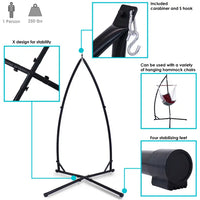 Some of the features of the X-Stand for Hammocks and Hanging Chairs.