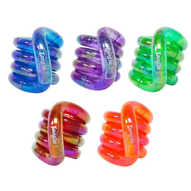 The five colorways of the Tangle Jr. Gems.