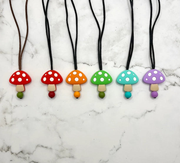 Toadstool Mushroom Chewy Fidget Necklace