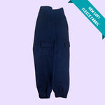Another view of the Navy Adult Sensory Friendly Fidget Joggers.