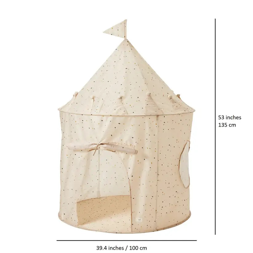 The dimensions for the terrazzo beige Play Tent Castle.