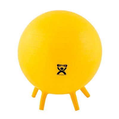 The yellow CanDo Inflatable Exercise Ball with Feet.