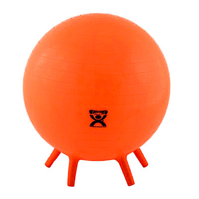 The orange CanDo Inflatable Exercise Ball with Feet.