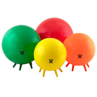 The four colors of CanDo Inflatable Exercise Ball with Feet.