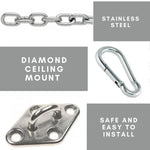 Components of the Diamond Hammock Chair Indoor Hanging Mount Kit.