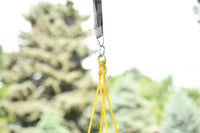 A look at the 8' adjustable ropes on the Slackers 50" Adventure Sky Swing.