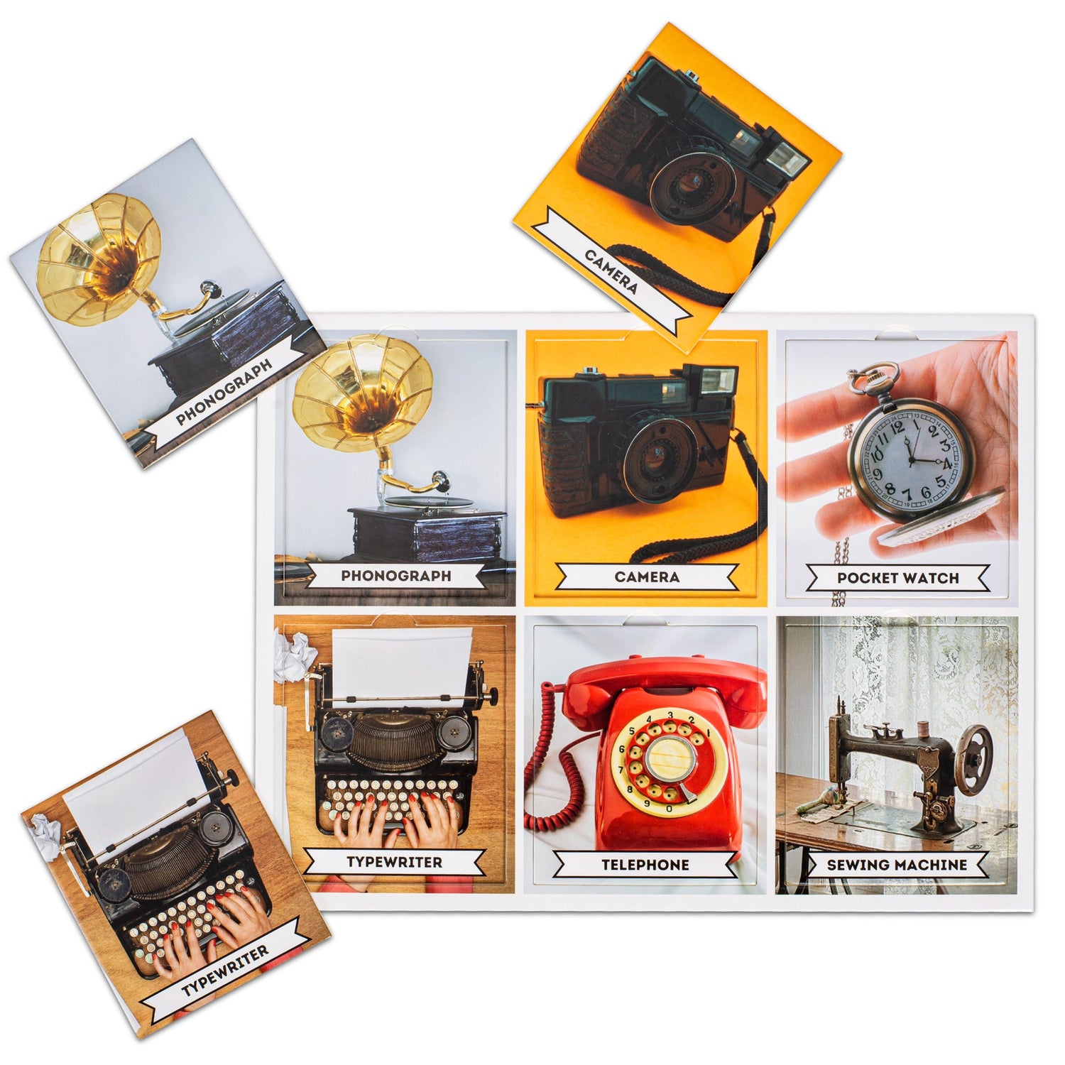 A look at the Memory Game pieces in the Assistex Matching Game Activity Board.