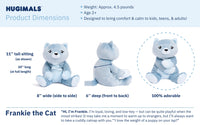 An infographic displays the physical characteristics of Frankie the Cat.