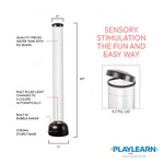 An infographic depicting the physical qualities of the bubble tube.