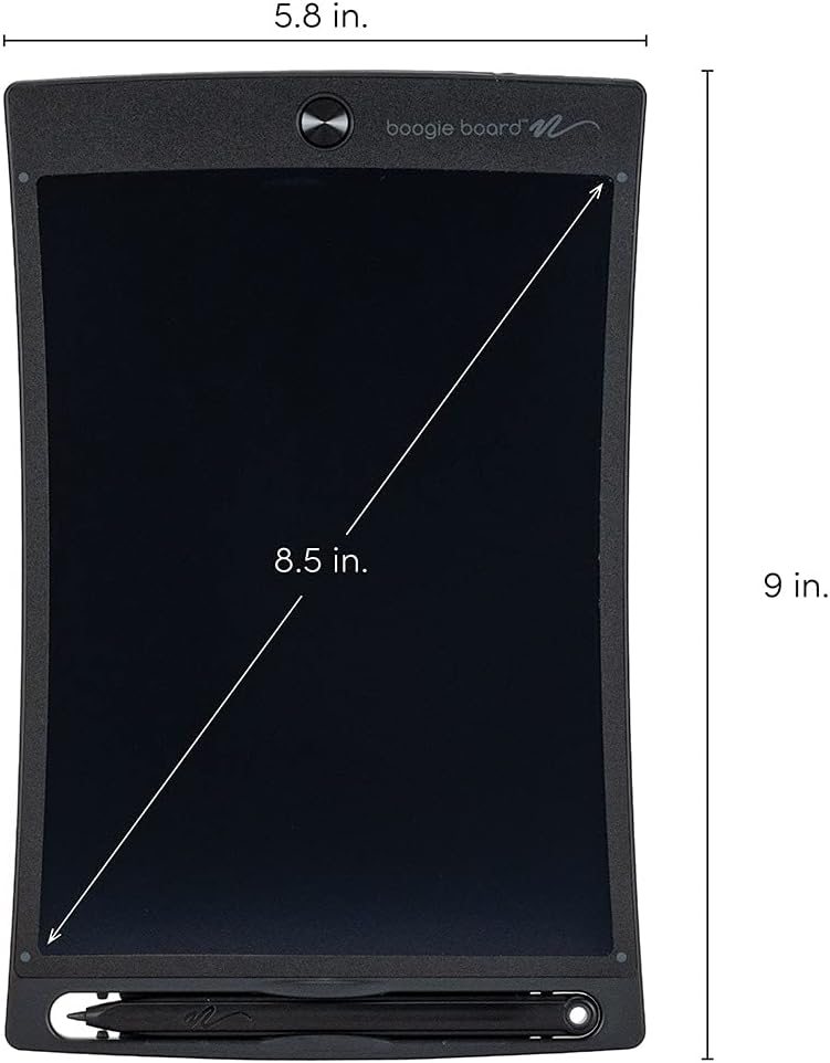 An infographic showing the dimensions of the Boogie Board Jot.