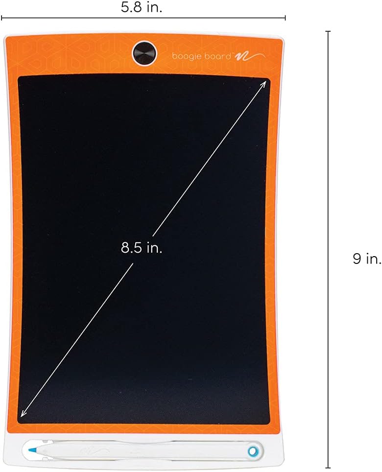 An infographic showing the dimensions of the Kids Boogie Board Jot.