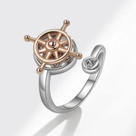 The Rudder Compass Fidget Ring in Solid Copper.