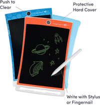 An infographic depicting features of the Kids Boogie Board Jot.