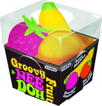 The Groovy Fruit Nee Doh in its product package.