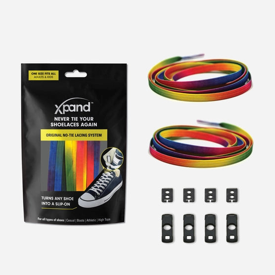 The Rainbow Xpand No-Tie Flat Lacing System.