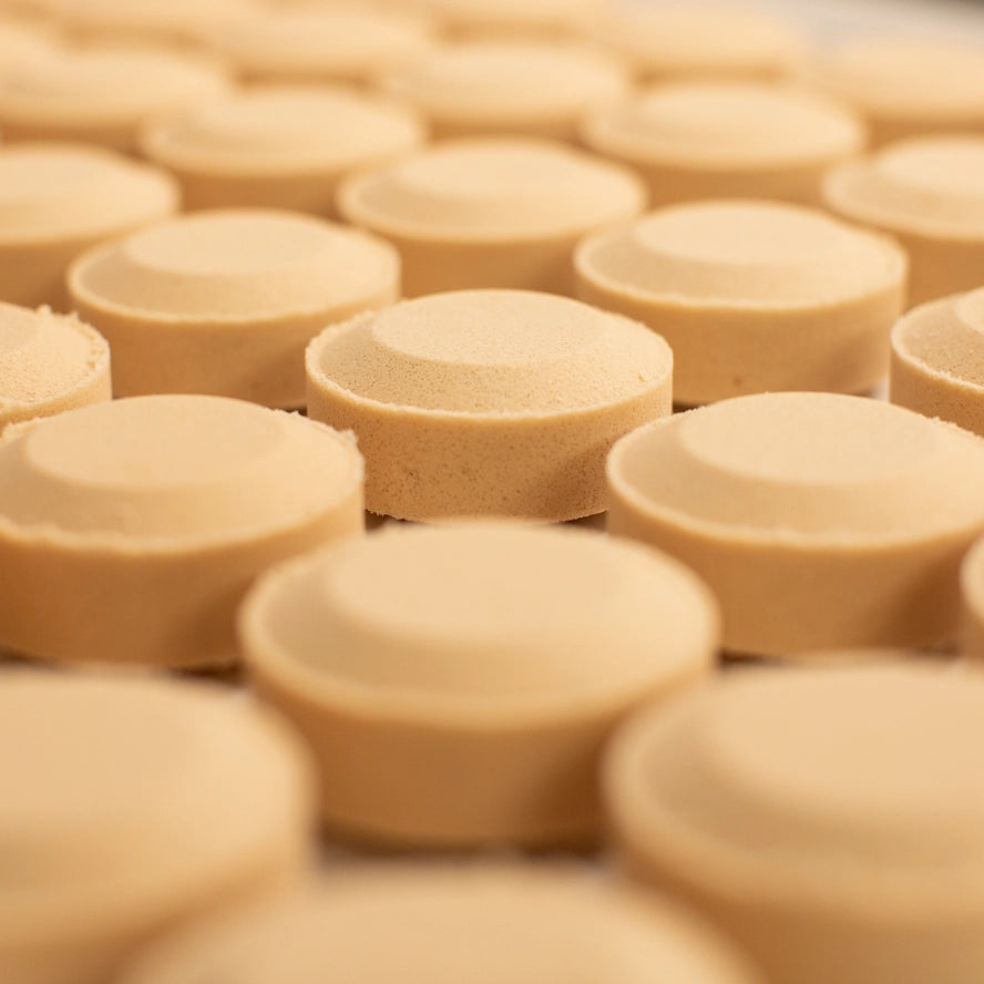 A spread of the Orange & Cedarwood Mad Sass Soap Co Shower Steamers.