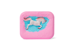 The hidden side of the pink Mega Unicorn Surprise Bath Bomb with the unicorn surprise.