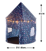 An infographic depicting the dimensions of the Light-Up Celestial Play Tent.