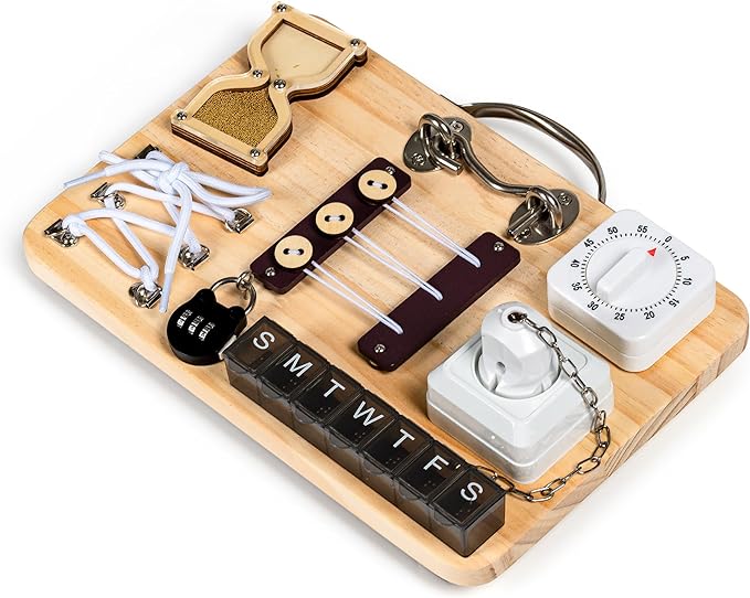 The Assistex Wooden Fidget Busy Board for Adults with Alzheimer's Style B.