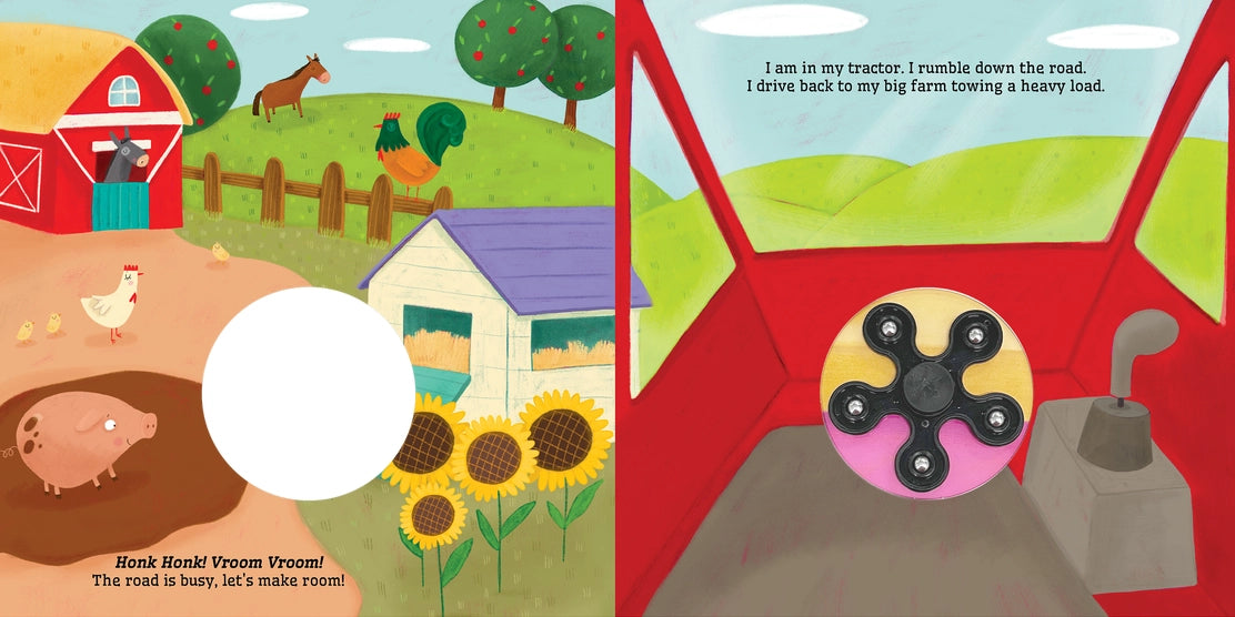 Let's Go For A Spin - Children's Sensory Storybook with Touch and Spin Fidget Spinner