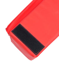 An up-close look at the velcro that connects the two pieces of the 4' Gymnastics Balance Beam.