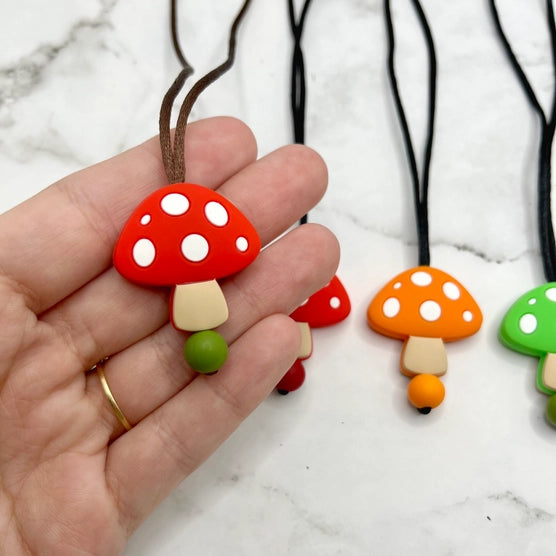 Toadstool Mushroom Chewy Fidget Necklace