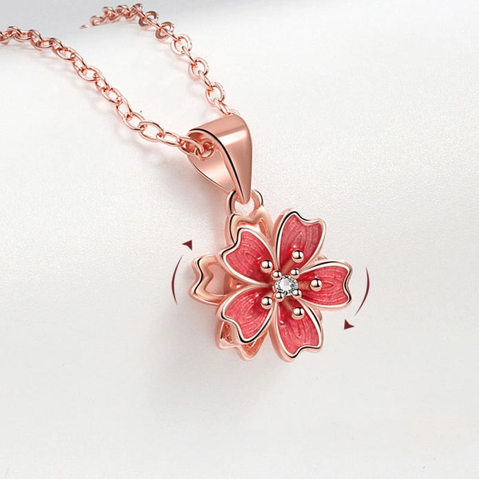 The Peach Blossom Fidget Necklace in 925 Sterling Silver.