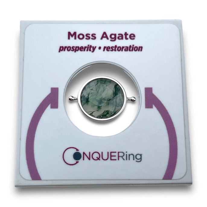 The Moss Agate Spinner in a product package.