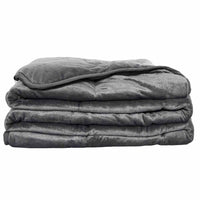The grey Antimicrobial Plush Mink Weighted Blanket 12 lb folded.
