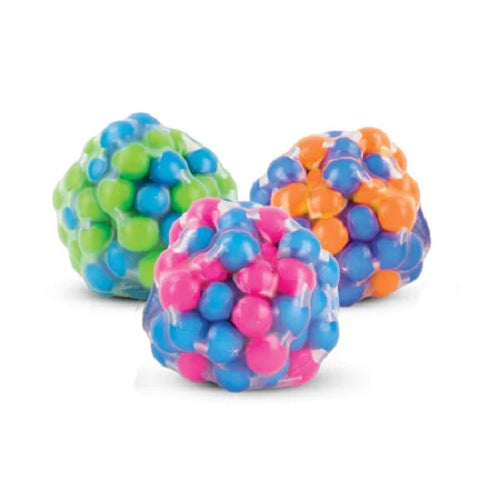 The three colorways for Click Clack Molecule Balls.