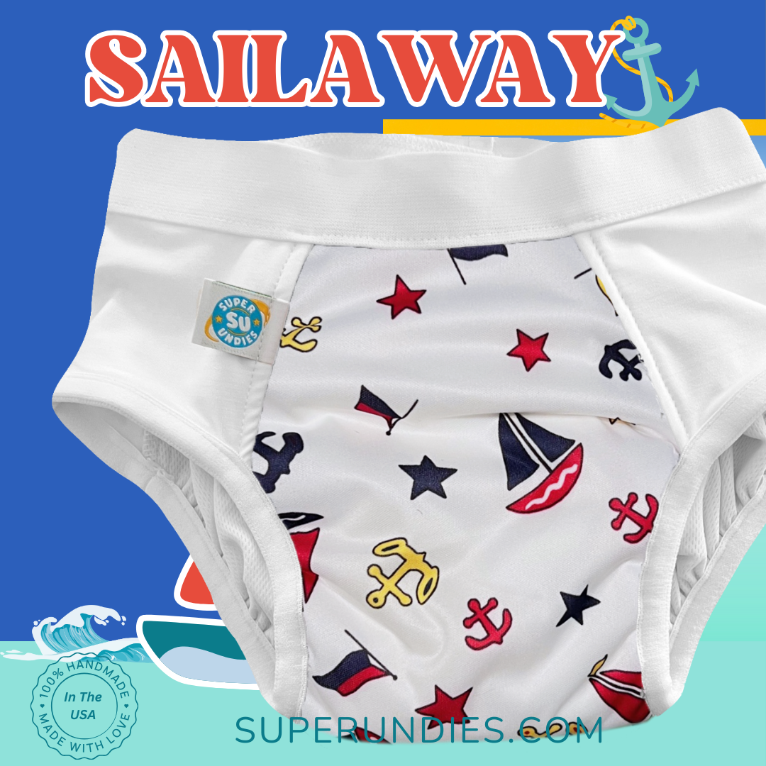 The Pull On Sailaway 3-in-1 Diapers for Big Kids.