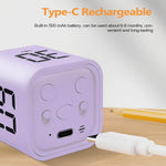 A look at the C-Type charging port on the Gravity Cube Flipping Digital Timer - Purple 5/10/30/60 Minutes.