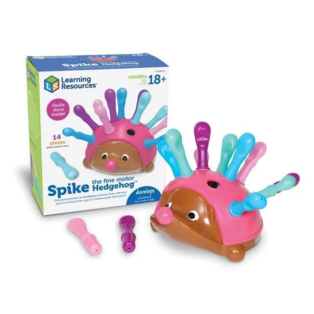 The pink Spike the Fine Motor Hedgehog.