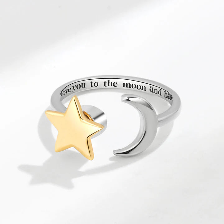 Moon Star in Solid Copper Fidget Ring