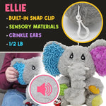 An infographic with Ellie the Mini Sensory Elephant's features.
