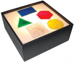 The 5 Gel Shapes on a light box.
